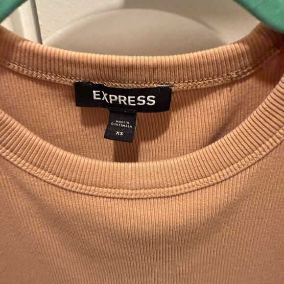 Express Beige Ruffled Sleeve Tee - Picture 2 of 3